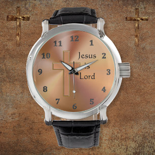 Jesus is Lord Cross Watches for Men Personalized