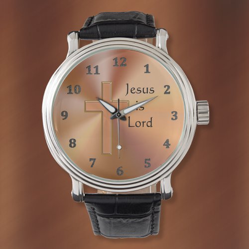 Jesus is Lord Cross Watches for Men Personalized