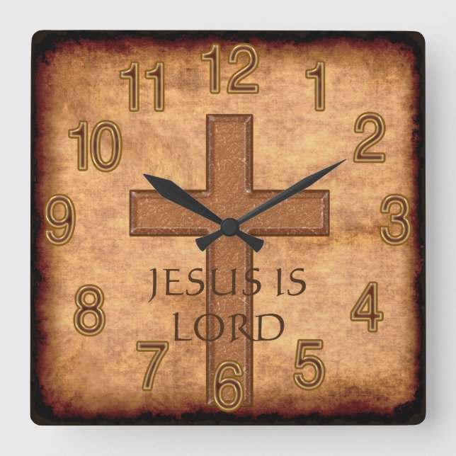 Jesus is Lord or YOUR TEXT Christian Clocks (Front)