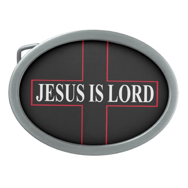 Jesus is Lord Oval Belt Buckle (Front)