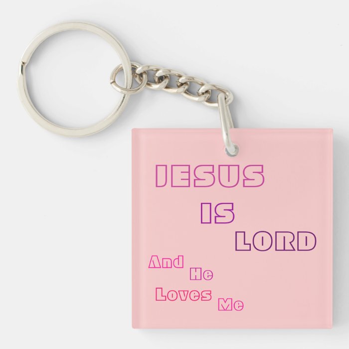 Jesus Is Lord Pink Keychain