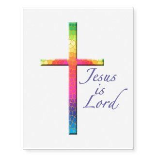 Jesus is Lord-Rainbow Cross Temporary Tattoos
