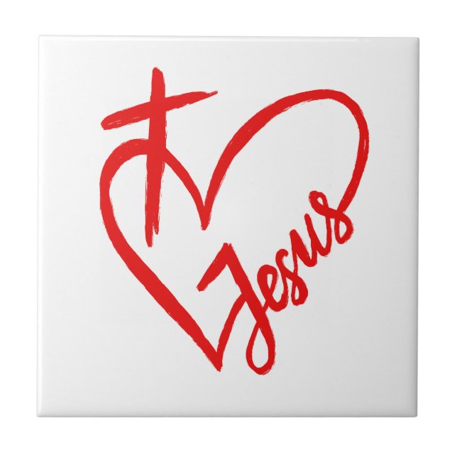 Jesus is love and life  ceramic tile (Front)