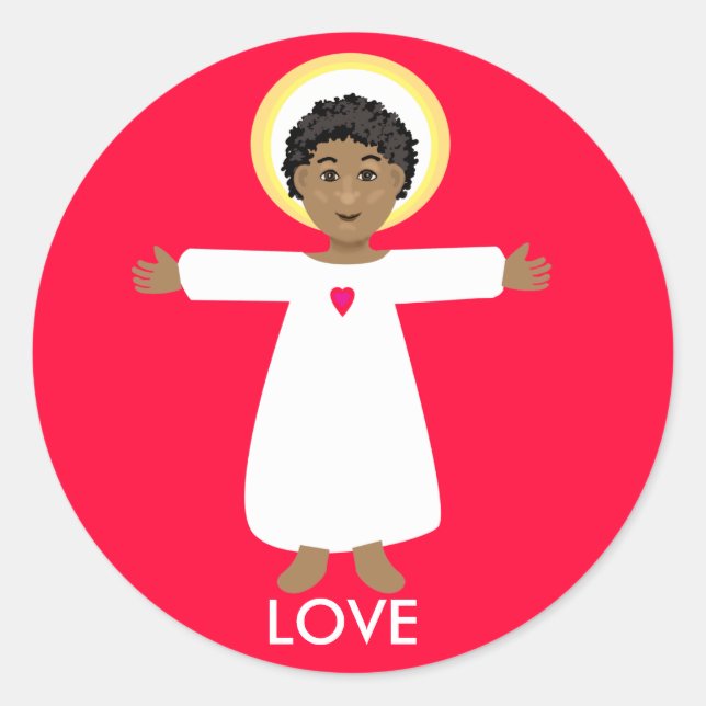 Jesus is love classic round sticker (Front)