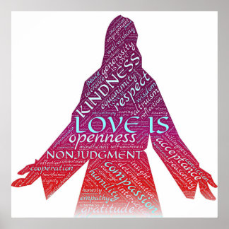 Jesus is Love, Compassion, Non-Judgement Christian Poster