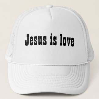 Jesus is love trucker hat