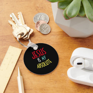 JESUS Is My Absolute Christian Faith Quote  Keychain