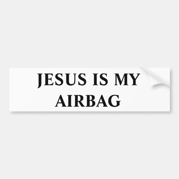 Sticker jesus is my airbag sticker god humour reflection trompe l'oeil ja055 