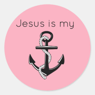 Jesus is my Anchor Classic Round Sticker