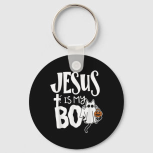 Jesus Is My Boo - Funny Spooky Cat Christian Hallo Keychain