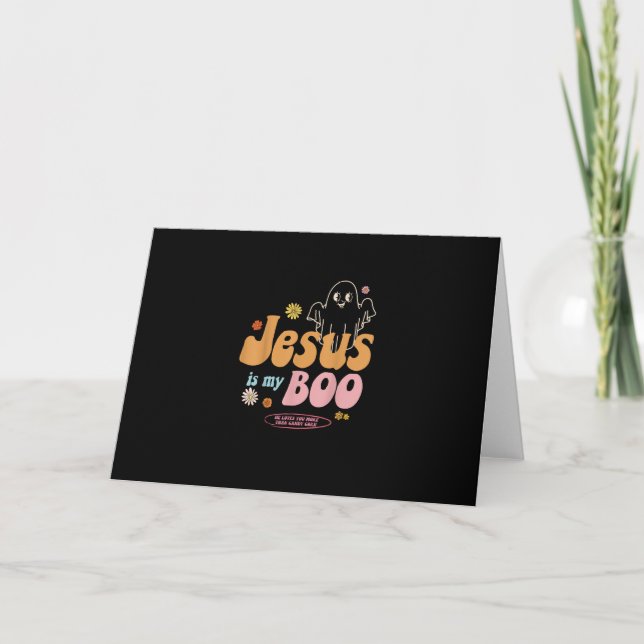 Jesus Is My Boo He Loves You More Playful Faith St Card (Front)