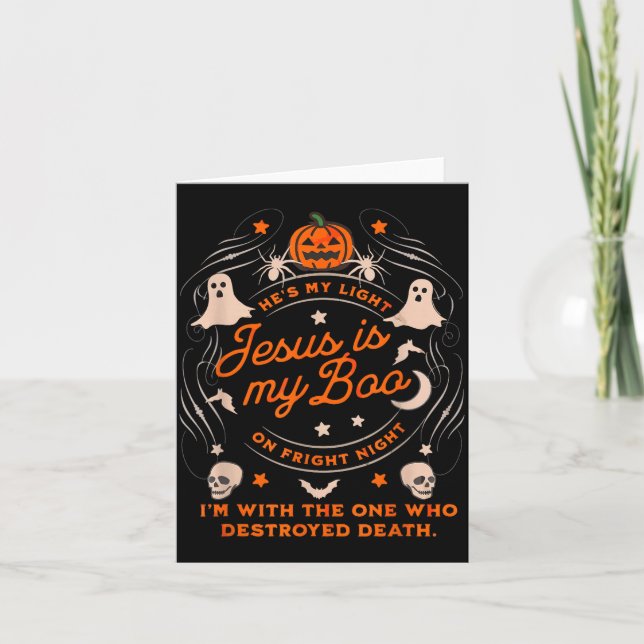 Jesus Is My Boo Soky Christian Funny Halloween  Card (Front)