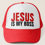 Jesus Is My Boss Trucker Hat at Zazzle