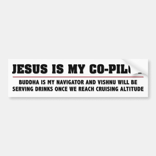 Jesus Is My Co-Pilot Bumper Sticker (Front)