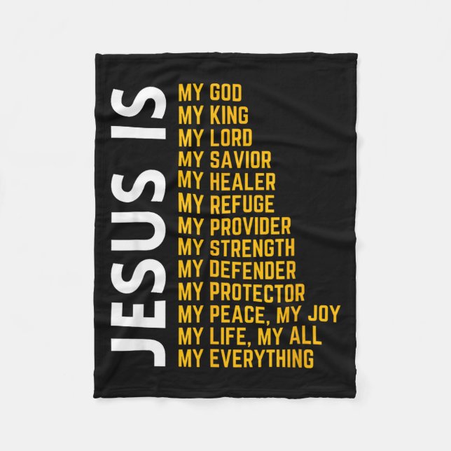 Jesus Is My Everything Christian God Jesus Religio Fleece Blanket (Front)