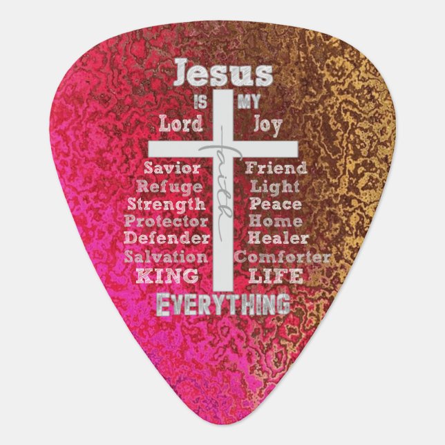 Jesus is my Everything Quote Christian Guitar Pick (Front)