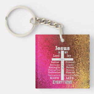 Jesus is my Everything Quote Christian Keychain