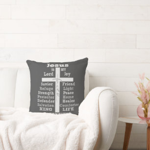 Jesus is my Everything Quote Christian Throw Pillow