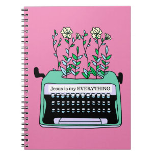 Jesus is my EVERYTHING, Vintage Typewriter in Mint Notebook