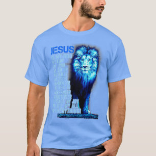 Jesus Is My God King My Lord My Savior Blue Lion C T-Shirt