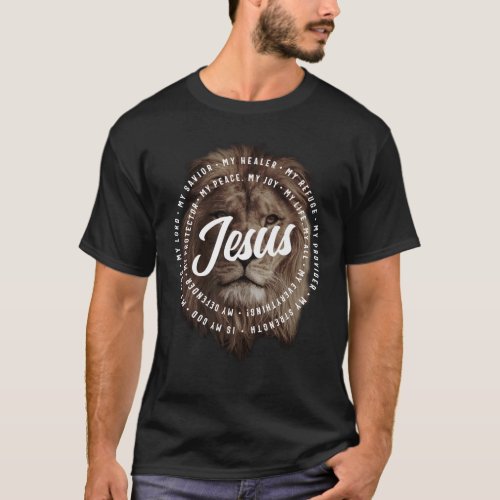 Jesus Is My God King My Lord My Savior Brown Lion T_Shirt