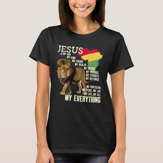 Jesus Is My God My King Black History Month BLM Me T-Shirt (Front)
