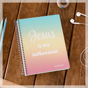 Jesus is my Influencer Personalized Rainbow Notebook