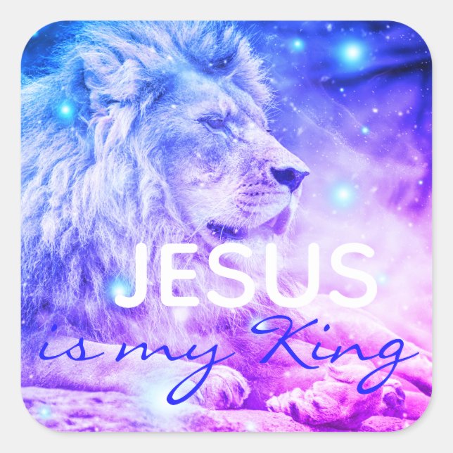 Jesus is my King | Christian Faith Lion Sticker (Front)