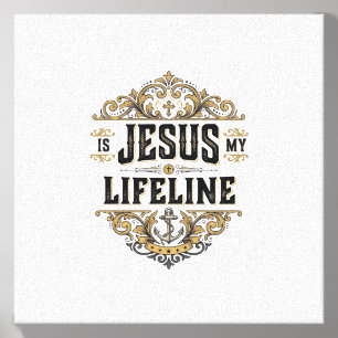 Jesus Is My Lifeline Vintage Christian Shirt Desig Canvas Photo Tile