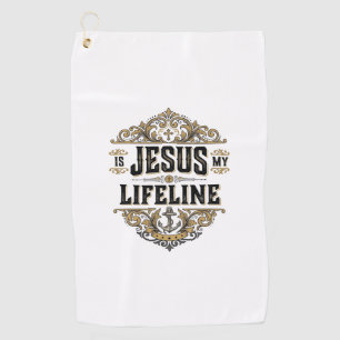 Jesus Is My Lifeline Vintage Christian Shirt Desig Golf Towel