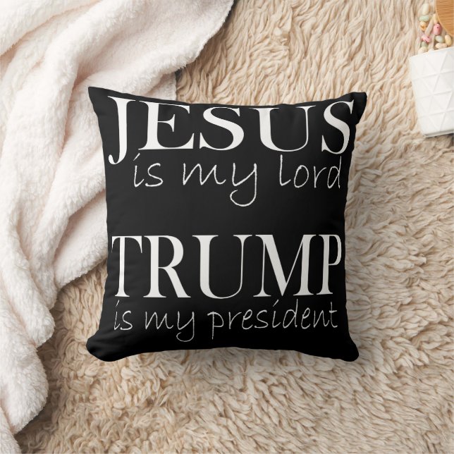 Jesus is My Lord Trump is My President Throw Pillow (Blanket)