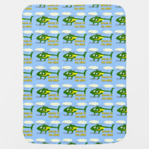 Jesus Is My Pilot (Green and Yellow Helicopters) Swaddle Blanket
