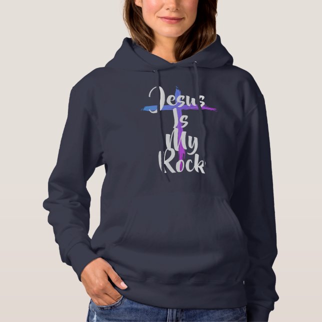 Jesus is my rock & that's how I roll hoodie (Front)