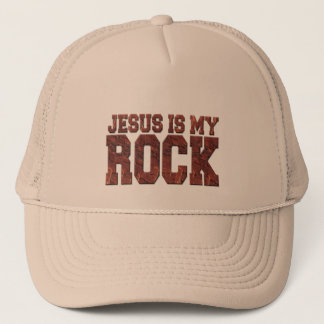 JESUS IS MY ROCK TRUCKER HAT