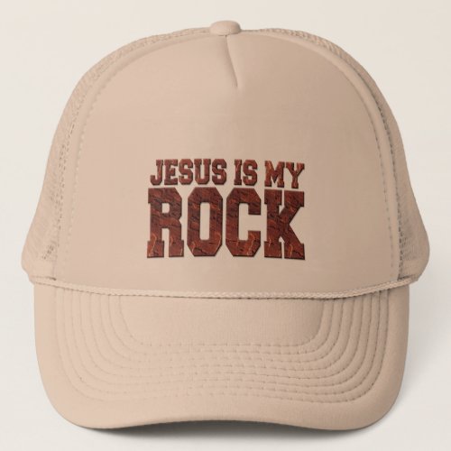 JESUS IS MY ROCK TRUCKER HAT