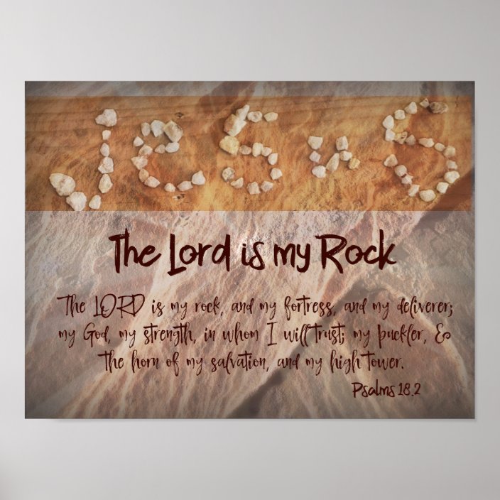 Jesus Is My Rock With Bible Verse Poster