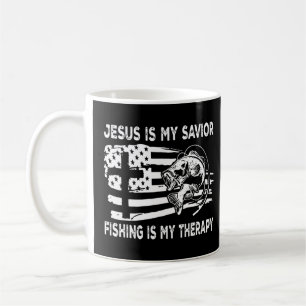 Jesus Is My Savior Fishing is My Therapy American Coffee Mug