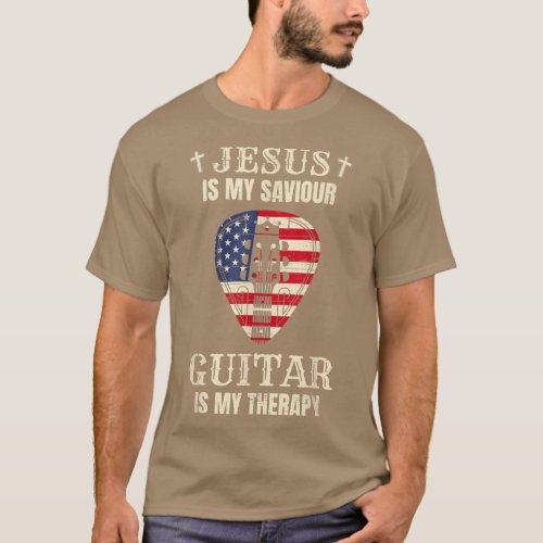 Jesus Is My Savior Guitar Is My Therapy for a Guit T_Shirt