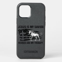 Jesus Is My Savior Horses Are My Therapy American  OtterBox Symmetry iPhone 12 Pro Case