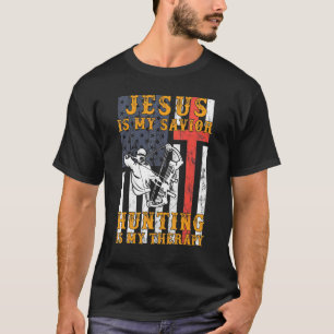 Jesus Is My Savior Hunting Is My Therapy Hoodie Lo T-Shirt