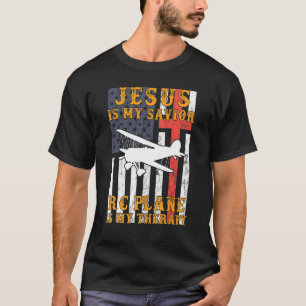 Jesus Is My Savior Rc Plane Is My Therapy Hoodie L T-Shirt