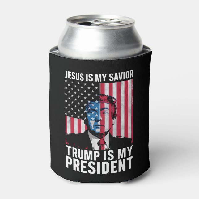 Jesus Is My Savior Trump Is My President 2024 Can Cooler (Can Front)