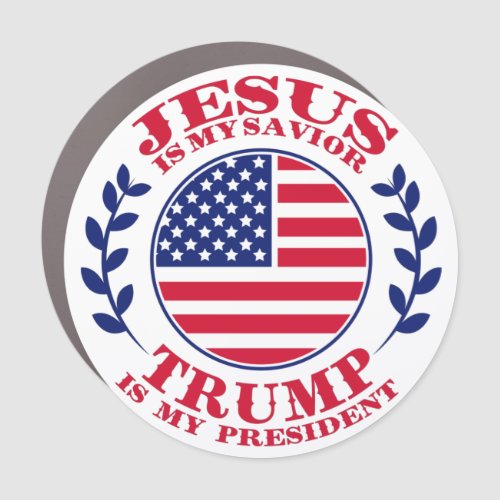 Jesus Is My Savior Trump Is My President 2024 Car Magnet