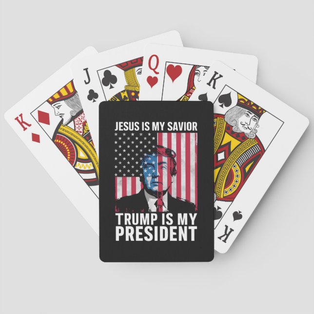 Jesus Is My Savior Trump Is My President 2024 Poker Cards (Back)