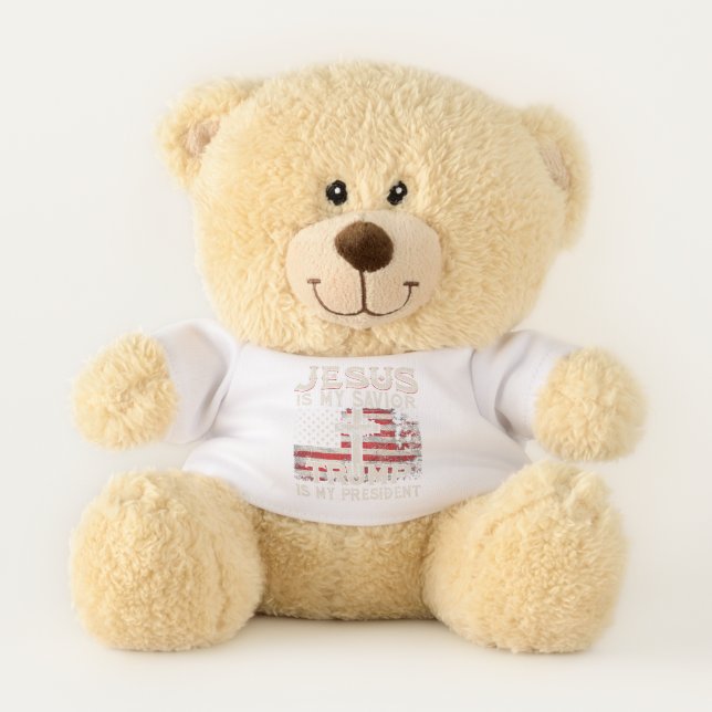 Jesus Is My Savior Trump Is My President American  Teddy Bear (Front)
