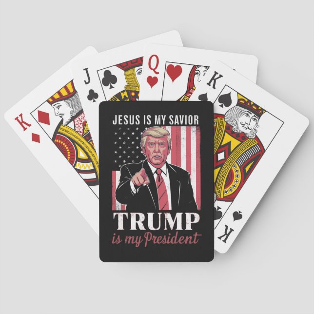 Jesus Is My Savior Trump Is My President Election Poker Cards (Back)