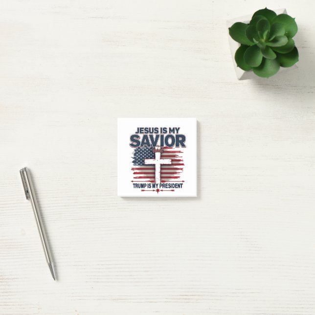 Jesus is My Savior Trump is My President Funny  Post-it Notes (Office)