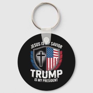 Jesus Is My Savior Trump Is My President Pro-trump Keychain