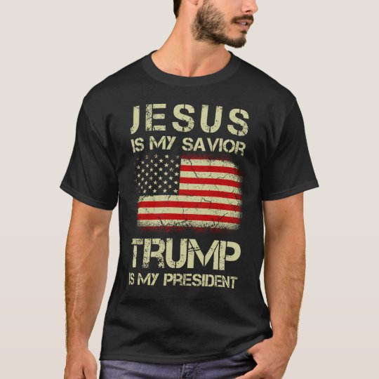 T-shirt Trump/Savior Homme - Blanc - Taille L - Design Exclusif