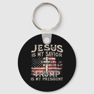 Jesus Is My Savior Trump Is My President Trump 202 Keychain